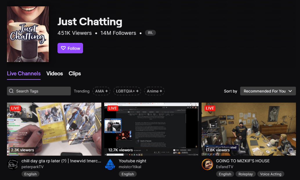 Just Chatting Chill-Stream