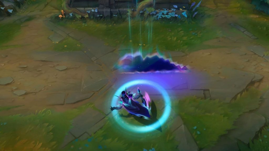 screenshot displaying a purple circle with the Empyrean skin