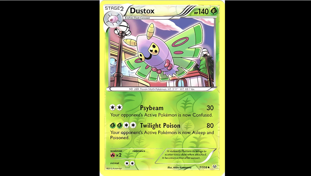 roaring skies card Grass Type Pokémon Dustox