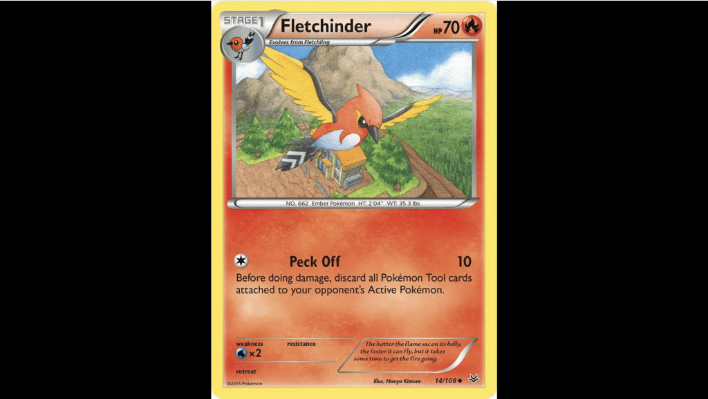 roaring skies card Grass Type Pokémon Fletchinder