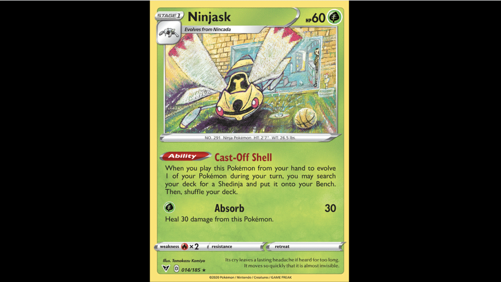 roaring skies card Grass Type Pokémon Ninjask