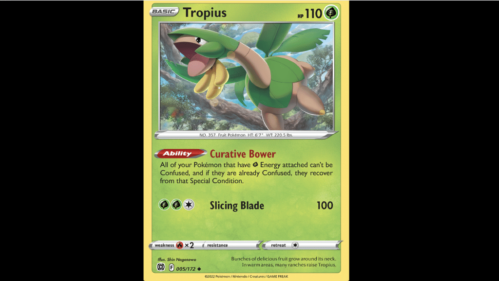 roaring skies card Grass Type Pokémon Tropius