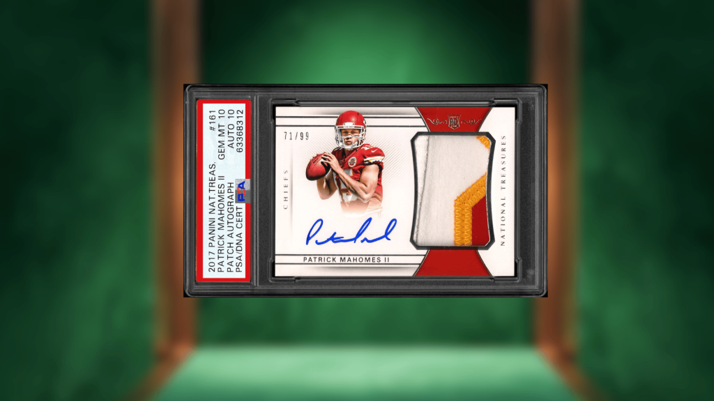 2017 panini national treasures platinum shield rookie patch autographs patrick mahomes 11