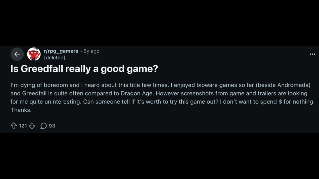 What Players Really Say About GreedFall